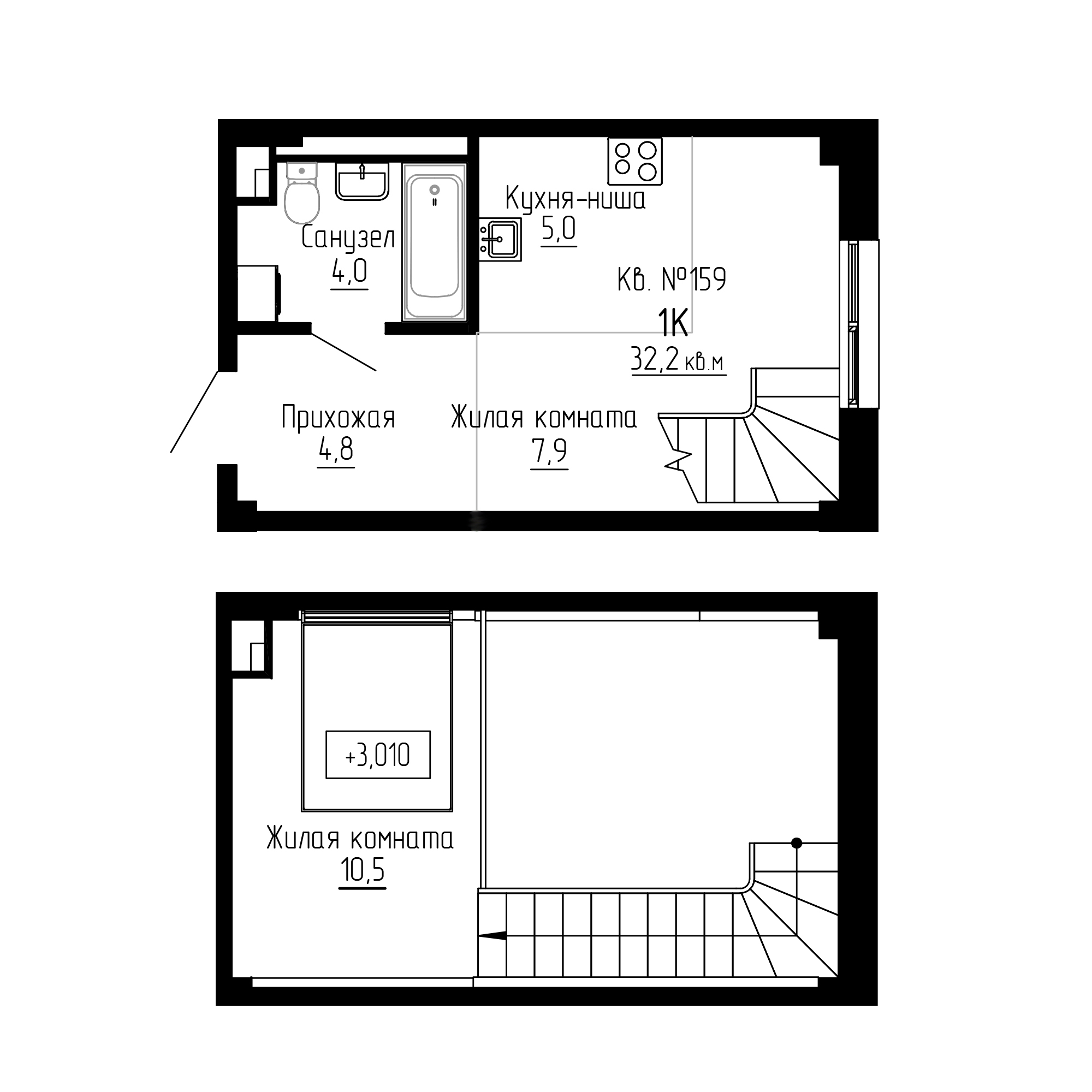 ЖК ДНС Сити (DNS Сити), 2-комн кв 32,2 м2, за 8 050 000 ₽, 1 этаж